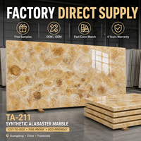Transtones TA-211 Panneau mural en marbre artificiel rétroéclairé, résistant à l'eau et au feu, en onyx synthétique moderne, découpe sur mesure