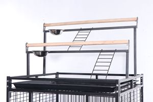 Jaula Grande <span class=keywords><strong>para</strong></span> Loros al por Mayor con Plataforma de Juego + Bandejas de Alimentación + Cierre Oculto <span class=keywords><strong>para</strong></span> Cría y Descanso - Product Image 4