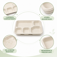 Assiette jetable durable en bagasse pour la restauration, les plats à emporter et les repas quotidiens