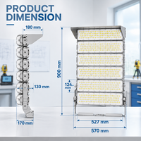 Projecteur LED 1500W AC IP66 Résistant aux intempéries Multiples angles de faisceau Durée de vie 50000H Stade Port Industriel Extérieur