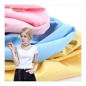 Custom 32S ice bar CVC plain jersey cotton polyester 160g spring/summer cold feeling single side knitted combed cotton fabric