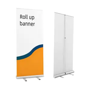 Image Custom outdoor roll banner display rack scrolling display electric roll up banner 85*200 aluminum