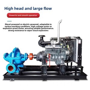 Bomba centrífuga de una etapa y doble succión, conexión por brida, salida de descarga, utilizada para el descarga de aguas residuales y lodos. - Product Image 3