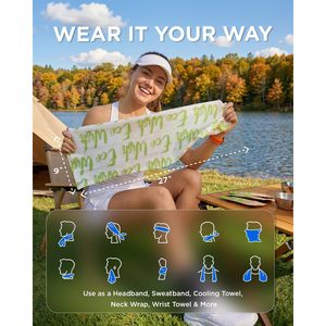 Toalla Refrescante IntreLife CoolRush, Paquete de 10 Toallas Deportivas de Enfriamiento Instantáneo con Extracto de Menta, Microfibra de Origen Vegetal, Reutilizables para Uso en Exteriores - Product Image 6