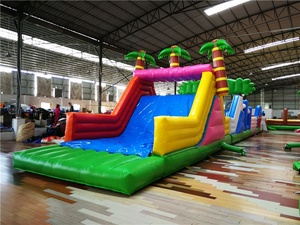 Juego al aire libre de PVC para niños, campo de obstáculos de rebote inflable con soplador, 30mL x 11mW x 6MH - Product Image 5