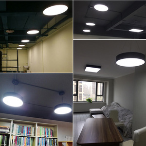 Gold Adjustable Height Dimmable Pendant <b>Light</b> E26 <b>LED</b> 3500K Warm White Plastic Shade Cylindrical Shape Living <b>Room</b> Ceiling Lamp - Product Image 4