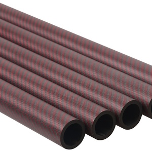 <span class=keywords><strong>Tube</strong></span> en fibre de <span class=keywords><strong>carbone</strong></span> <span class=keywords><strong>Kevlar</strong></span> rouge/noir, léger, résistant, tailles personnalisées - Product Image 2