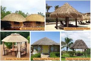 Factory Wholesale Resort Fire Prevention Artificial Palm Plastic Thatch Roof Synthetic