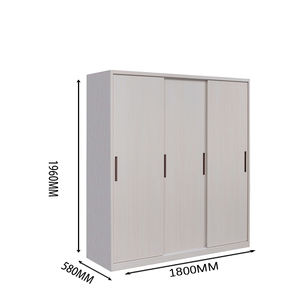 ตู้เสื้อผ้าเหล็ก4ประตูแบบทันสมัยพร้อมที่จับตู้เก็บเสื้อผ้าในบ้านพิมพ์ลายเฟอร์นิเจอร์ห้องนอน - Product Image 6