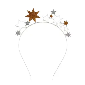 2024 nouvelle mode mariée femmes fête d'anniversaire bandeau alliage étoile forme cheveux cerceau cheveux accessoires