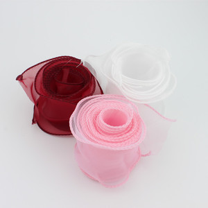 Mesh Lace Wave Ribbon Tulle Cake Topper Multi Layered Round Elegant Decor For Valentine's Day Mother's Day Reusable - Product Image 5