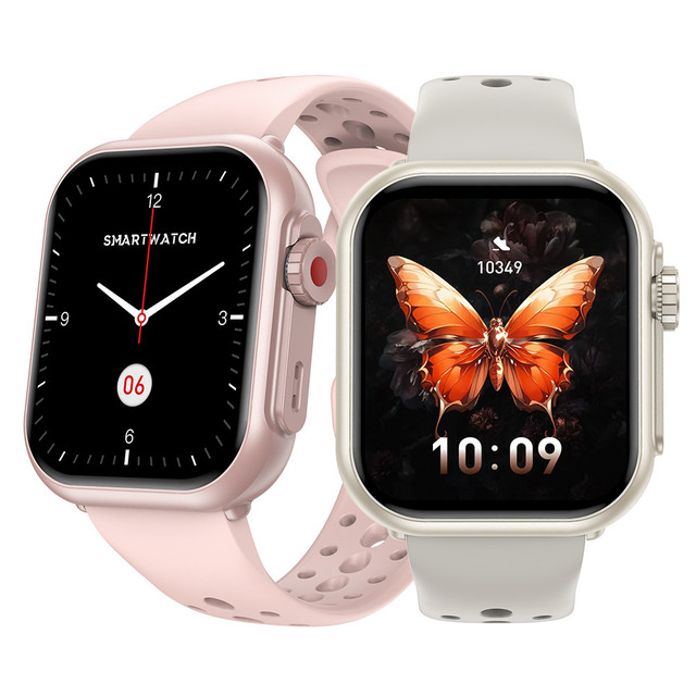 K62 Women's 1.85-inch Square Smart Watch IP68 Waterproofing Fitness Tracker 1000mAh Large Battery Silica Gel Answer Call