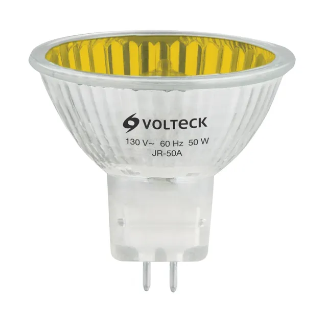 BOX 6 Yellow Halogen Lamp 50W Type MR16 in Box, VOLTECK