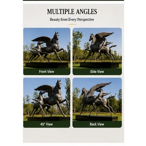 Scultura in Metallo Fuso a Grandezza Naturale per Esterni, Famiglia di Alci con Tema Angelico per Natale, Prodotta Direttamente da Yuda Bronze - Product Image 5
