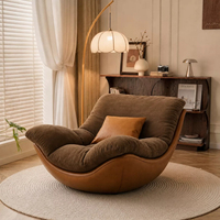 Fauteuil Coquille Moderne Français de Designer Haut de Gamme, Inclinable pour la Détente et le Sommeil