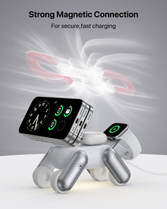 Support de charge rapide magnétique pliable 15W pour bureau, station de charge <span class=keywords><strong>sans</strong></span> <span class=keywords><strong>fil</strong></span> 4-en-1 pour écouteurs et montre, design chien mignon pour <span class=keywords><strong>iPhone</strong></span> 17 16 - Product Image 4