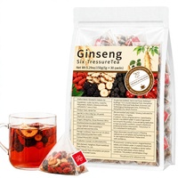 Tisane aux six trésors Ginseng et Sceau de Salomon, mélange de Goji, Dattes, Mûre et Maca, sachets pyramidaux 5g, 30 paquets