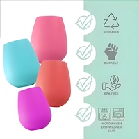 Verres à vin en silicone incassables de qualité alimentaire et sans BPA personnalisés de 12oz gobelets à vin sans poignée verres de haute qualité pour la fête