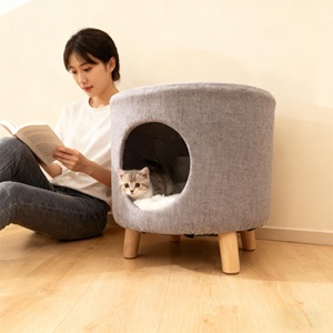 Nieuwe design stijl natuurlijke strooien nest geweven handgemaakt dierenhuis winter warm kattenbed krabplank creatieve kruk kattennest - Product Image 6