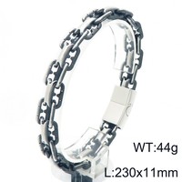 Bracelet de mariage punk en acier inoxydable à double rangée VEROMCA avec fermoir magnétique creux