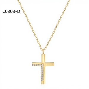 Amy Amy <b>Cross</b> Pendant Necklace Rhodium Plated Cubic Zirconia Women's Religious Jewelry Everyday Wearing Gift - Product Image 3