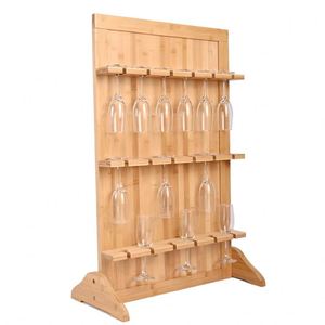 Soporte de Bambú de 3 Niveles Personalizado y Duradero para Copas de Champán, con Capacidad para 18 Copas, Ideal para Fiestas - Product Image 1