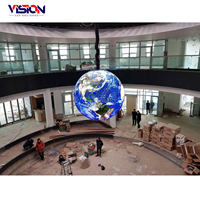 Pantalla LED esférica personalizada de fábrica Pantalla de esfera de forma irregular P1.8 P2 P2.5 P3 P4mm Pixel Aeropuerto Tienda minorista Educación