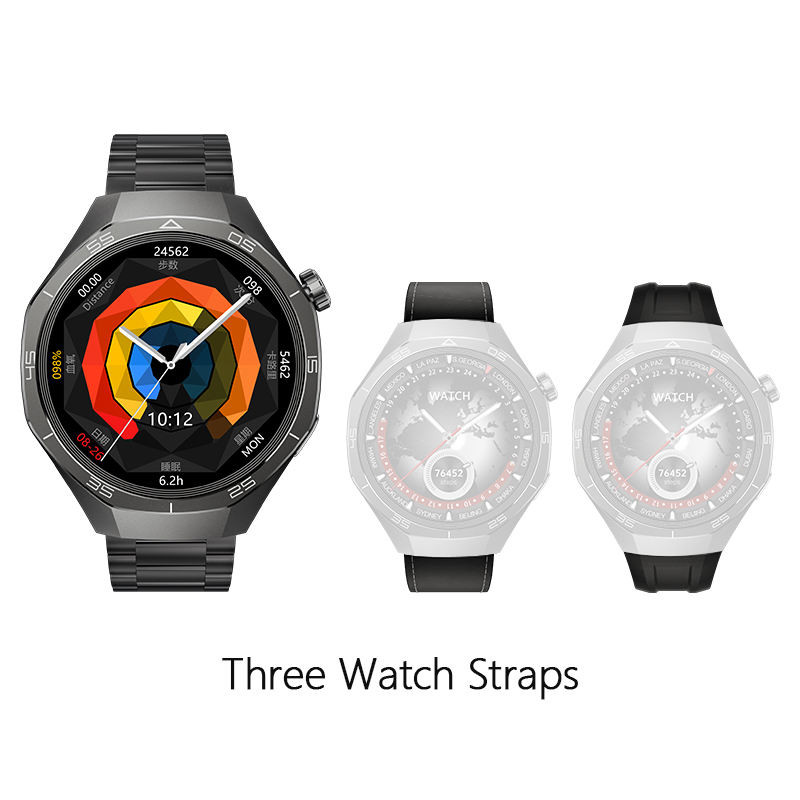 Black steel+Black leather+Black silicone