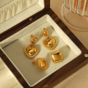 Pendientes Colgantes de Moda, Joyería Fina para Mujer, Pendientes de Acero Inoxidable Chapados en Oro, Bisutería Love - Product Image 2