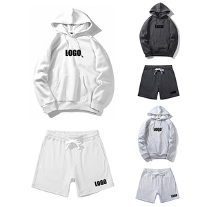 High Quality French Terry Custom <strong>Men's</strong> Screen Print <strong>Hoodie</strong> <strong>and</strong> Sweat <strong>Shorts</strong> Tracksuit <strong>Set</strong> <strong>Men's</strong> Sweatsuit <strong>Shorts</strong> - Product Image 6