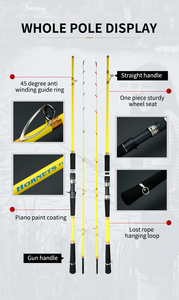 40g-180g señuelos de alto carbono ligero 2,1 m 2,4 m punta luminosa en alta mar <span class=keywords><strong>Cana</strong></span> De Pescar Surf lubina señuelo caña de pescar de agua salada - Product Image 3