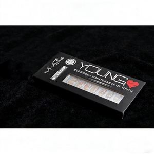 Free Design Silver Stamped <b>Window</b> Nail Film Box Premium Metallic Cardstock Packaging with Clear <b>Panel</b> for Nail Art - Product Image 2