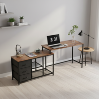 Bureau d'ordinateur en forme de L de haute qualité avec rangement, en métal et bois durables, design moderne, couleur personnalisable, montage facile, pour salon