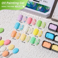 JTING Free Label Collection de vernis à ongles gel effet peinture à l'huile 9 couleurs, Gel de peinture sans rinçage, Sans TPO, Sans HEMA, OEM ODM, Vernis gel UV