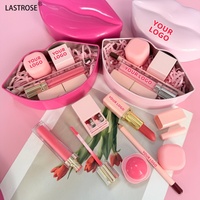 Kit Lèvres Végan 5-en-1 avec Gloss Mat et Brillant, Crayon à Lèvres Crémeux, Rouge à Lèvres et Baume à Lèvres - Soin des Lèvres Haute Pigmentation Longue Durée