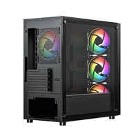 Casing komputer PC untuk Desktop, Casing PC HD USB 3.0 kaca Tempered, Casing game PC untuk Desktop