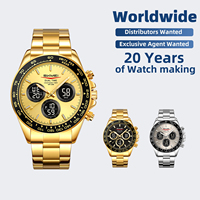 Montre-bracelet analogique-numérique SKMEI 2587 de luxe pour homme, étanche, avec affichage double heure, chronographe, multifonctionnelle, pour le sport en plein air
