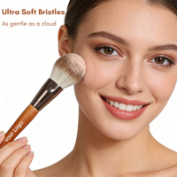 Luxuriöser Hochwertiger Ultra-weicher Fuchshaar-Pinsel mit Naturholzgriff, Langlebig und Verstärkt, Großer Make-up-Pinsel für Puder, Rouge und Bronzer