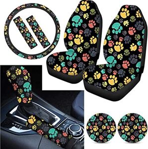 <span class=keywords><strong>Amazon</strong></span> Cross Border Automobile Housse de siège imprimée Phoenix Dog Claw Pattern Sous-verres Housse de frein à main 9 Sets de housse de volant - Product Image 3