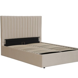 <span class=keywords><strong>Lit</strong></span> Queen Size en bois MDF moderne <span class=keywords><strong>de</strong></span> luxe <span class=keywords><strong>l</strong></span>éger, avec rangement pneumatique en velours, fabriqué en usine pour <span class=keywords><strong>le</strong></span> commerce extérieur 2026 - Product Image 4