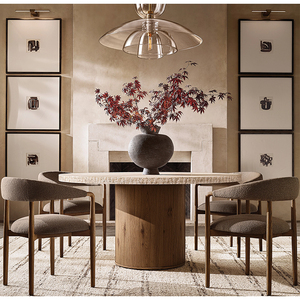 Bắc Âu thiết kế hiện đại sang trọng trong nhà đồ nội thất nhà travertine Top vòng bàn ăn - Product Image 6