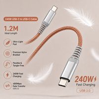 Nouveau câble USB-C vers USB-C 2026, charge rapide PD 240W, 48V 5A, USB 2.0, cordon de données tressé en nylon pour ordinateur portable et smartphone, OEM ODM