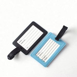 Waterproof Custom 3D Brand <b>Name</b> Logo Soft PVC Travel Luggage Tags With Plastic Buckle - Product Image 2