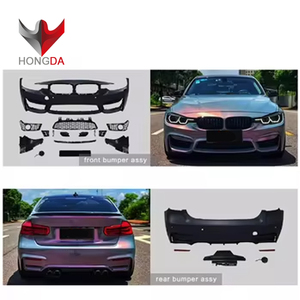 Ricambi Auto M3 style per 2013-2018 <span class=keywords><strong>BMW</strong></span> 3 serie F30 M3 PP kit corpo paraurti minigonne laterali tubo di scarico e cofano parafango - Product Image 2