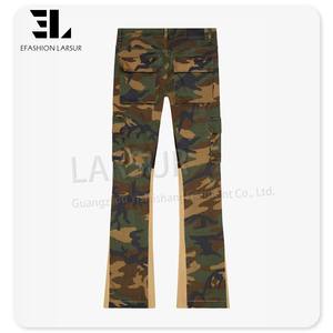 LARSUR Custom Denim Factory Twill Full Print Tree Camo Pantalones Slim Cargo Flare Jeans Hombres Camuflaje Denim Carpenter Pantalones para hombres - Product Image 2