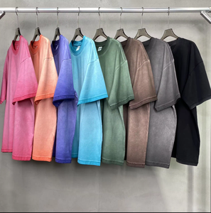 Tratti verdeggianti. Nuovo <span class=keywords><strong>vecchio</strong></span> lavato t-shirt a maniche corte da uomo retrò tinto a cera bianca girocollo pantaloni t-shirt da uomo tinta tinta - Product Image 2