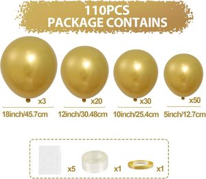 Ghirlanda di 110 Palloncini Dorati in Lattice per Feste di <span class=keywords><strong>Compleanno</strong></span>, Baby Shower, Matrimoni - Product Image 2