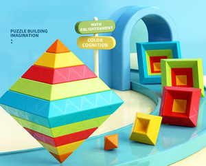 Mattoncini giocattolo Puzzle per bambini Unisex fai da te per 2 a 4 anni incoraggia il pensiero tridimensionale giocattoli assemblati - Product Image 2