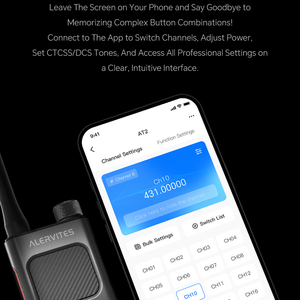 Radio UHF intelligente <span class=keywords><strong>Baofeng</strong></span> Alervites AT2, talkie-walkie longue portée, Bluetooth hors ligne, <span class=keywords><strong>Zello</strong></span> PTT, radio bidirectionnelle portable AI, 1300/2200mAh - Product Image 3