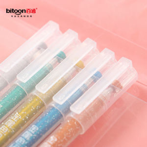 कस्टम लोगो 12-टुकड़ा फ्लैश क्रिस्टल जेल पेन सेट 1.0 मिमी बुलेट nb बेहतर चिकनी स्टाइलिश नीले कार्यालय घर लेखन नया प्लास्टिक - Product Image 5